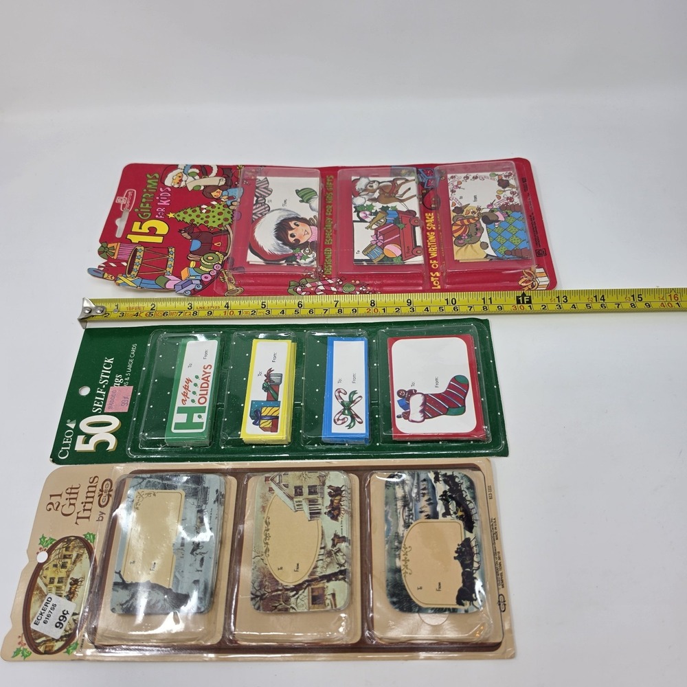 NOS 3 Packs Sealed Vintage Christmas Gift Tags Courier & Ives Cleo Papercraft - Picture 16 of 16